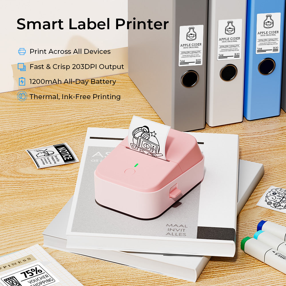 Label Maker with Wireless, Glass, PM260B Wireless Thermal 203DPI HD Printing - product gallery image 19