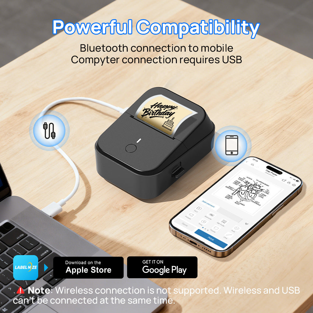 Label Maker with Wireless, Glass, PM260B Wireless Thermal 203DPI HD Printing - product gallery image 3