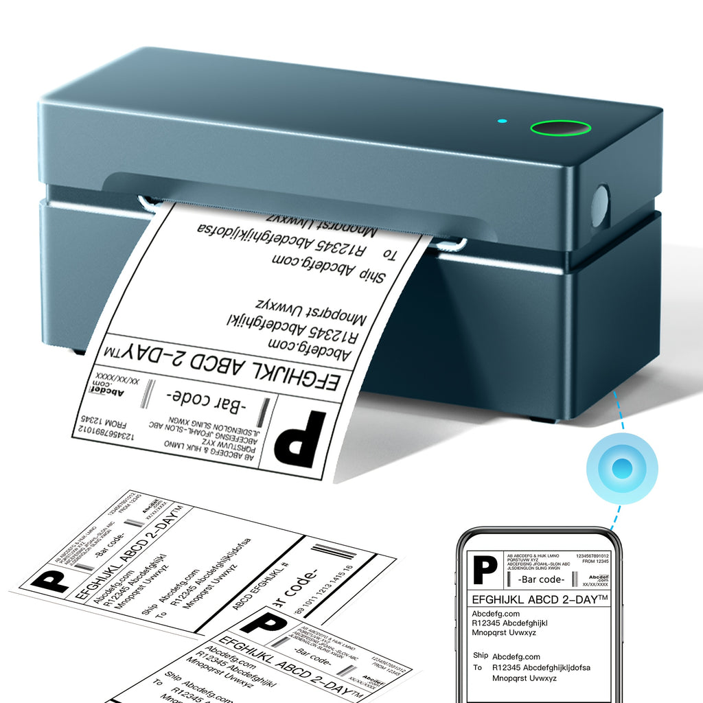 Label Printer PL80EB Thermal Shipping in Blue for home and travel devices - Enamel Blue option