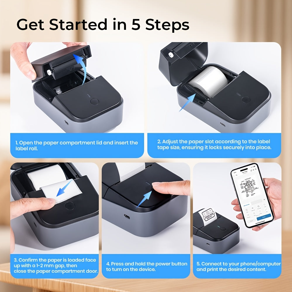 Label Printer Portable Thermal PM260B Bluetooth Wireless with Rechargeable - product gallery image 35