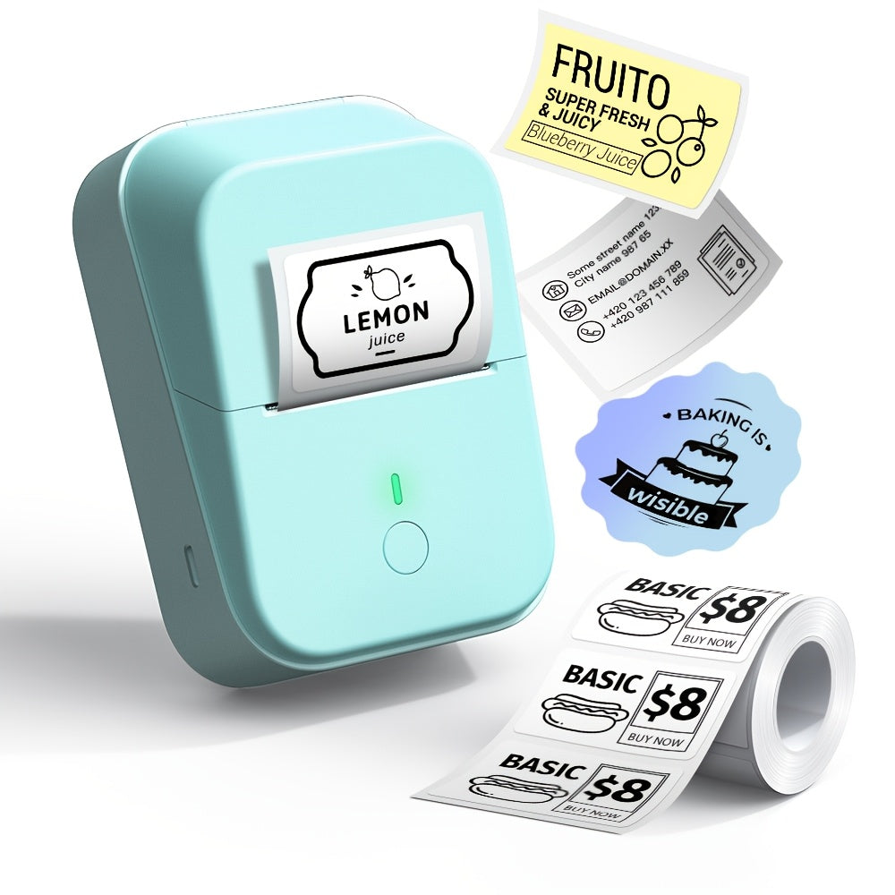 Label Printer Portable Thermal PM260B Bluetooth Wireless with Rechargeable - Green option