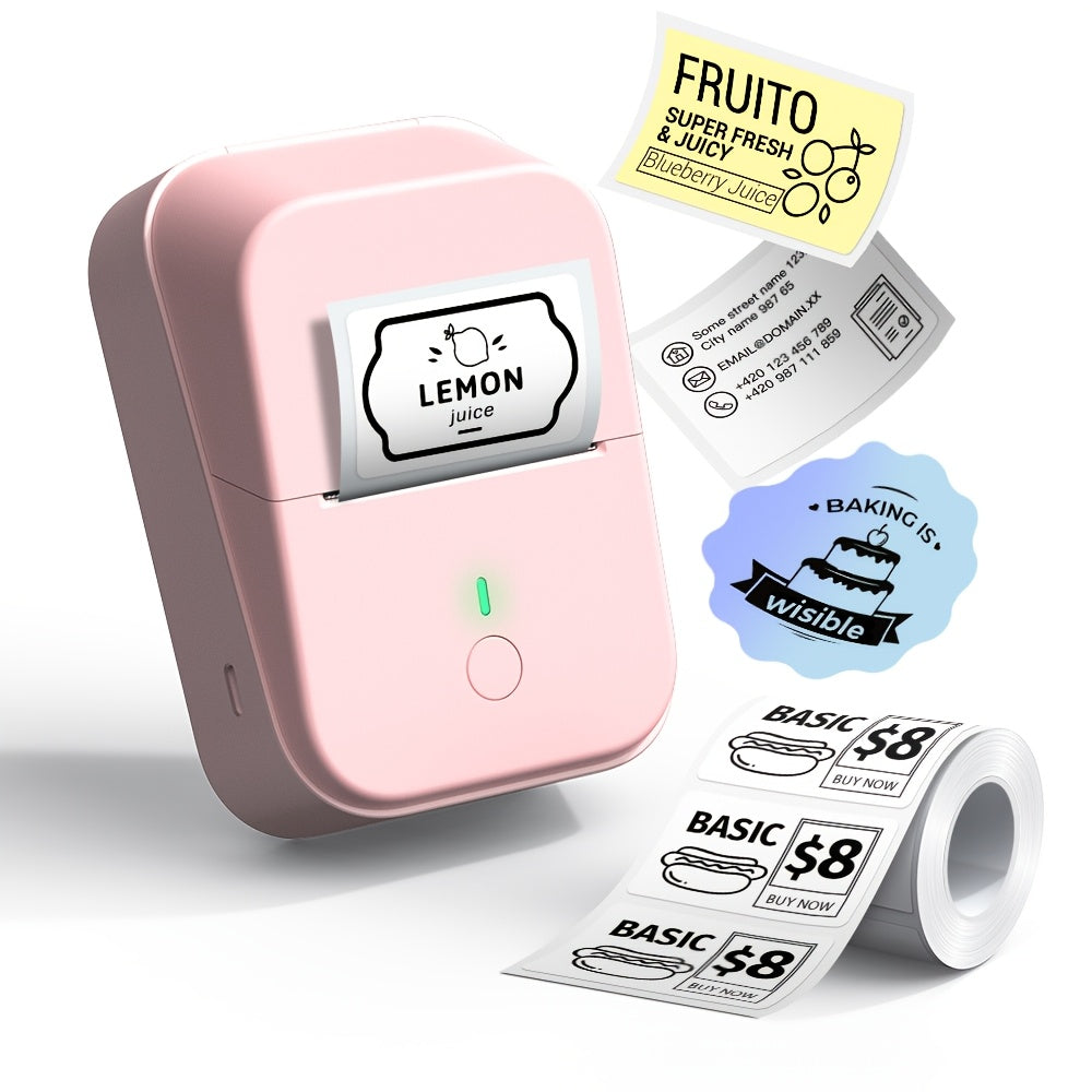 Label Printer Portable Thermal PM260B Bluetooth Wireless with Rechargeable - pink option