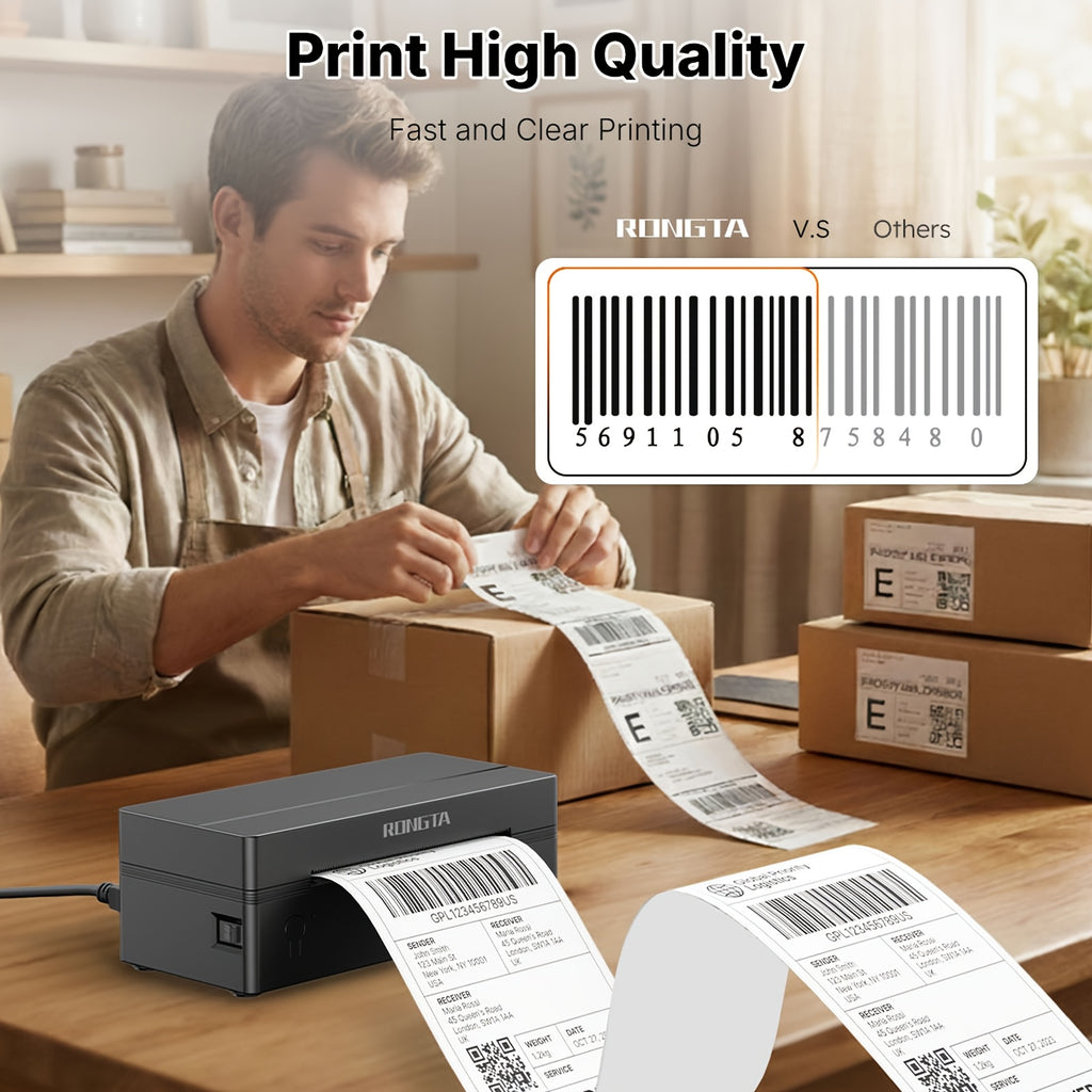 Label Printer Rongta RP425 Wireless Thermal 4x6 Compact with Space-Saving - product gallery image 2
