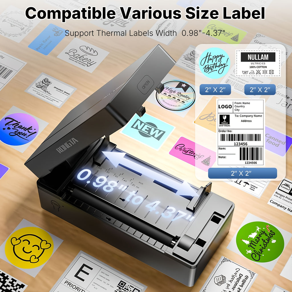 Label Printer Rongta RP425 Wireless Thermal 4x6 Compact with Space-Saving - product gallery image 4