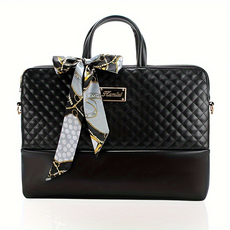 Laptop Bag with Leather, 15.6/16in, Women's 15.6 Inch Tote PU Leather - Black, 15.6/16in option