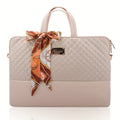 Laptop Bag with Leather, 15.6/16in, Women's 15.6 Inch Tote PU Leather - Off White, 15.6/16in option