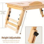Laptop Desk with Foldable, Pull-Out, Wood, Bamboo Lap Drawer Eco Foldable Tray - product gallery image 5