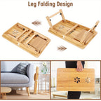 Laptop Desk with Foldable, Pull-Out, Wood, Bamboo Lap Drawer Eco Foldable Tray - product gallery image 6
