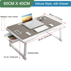 Laptop Desk with Foldable, Wood, Bed Table Foldable Legs Cup Slot - product gallery image 2