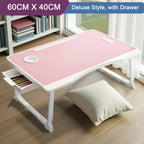 Laptop Desk with Portable Bed Table 60x40cm Cup Holder - Pink option