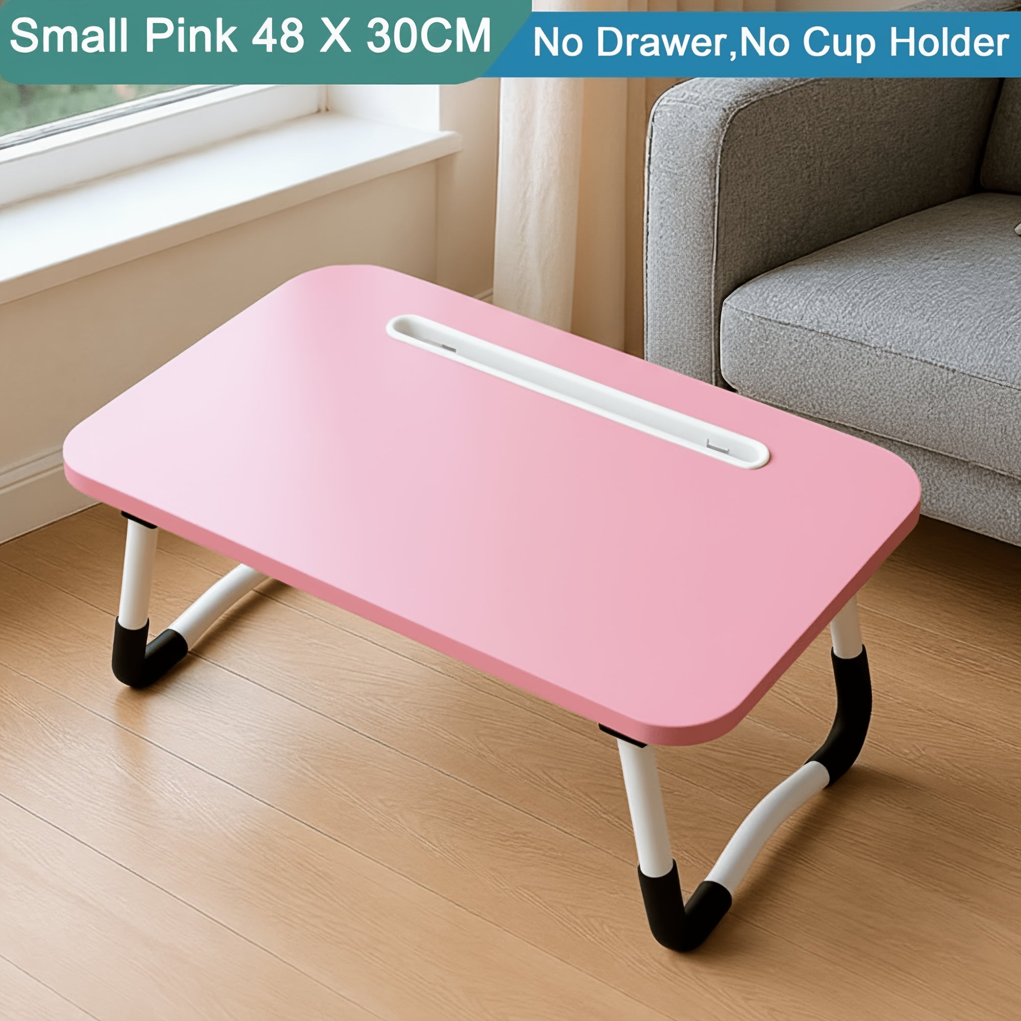 Laptop Desk with Portable Bed Table 60x40cm Cup Holder - Small pink 48x30 CM option
