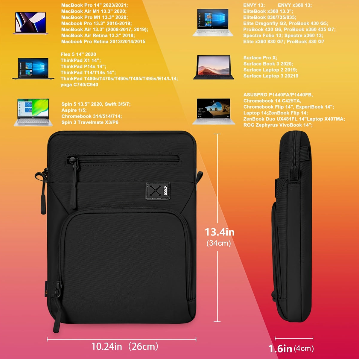Laptop Sleeve with 33.78-35.56 Cm, 13-14 Inch Bag Handle Shoulder Strap