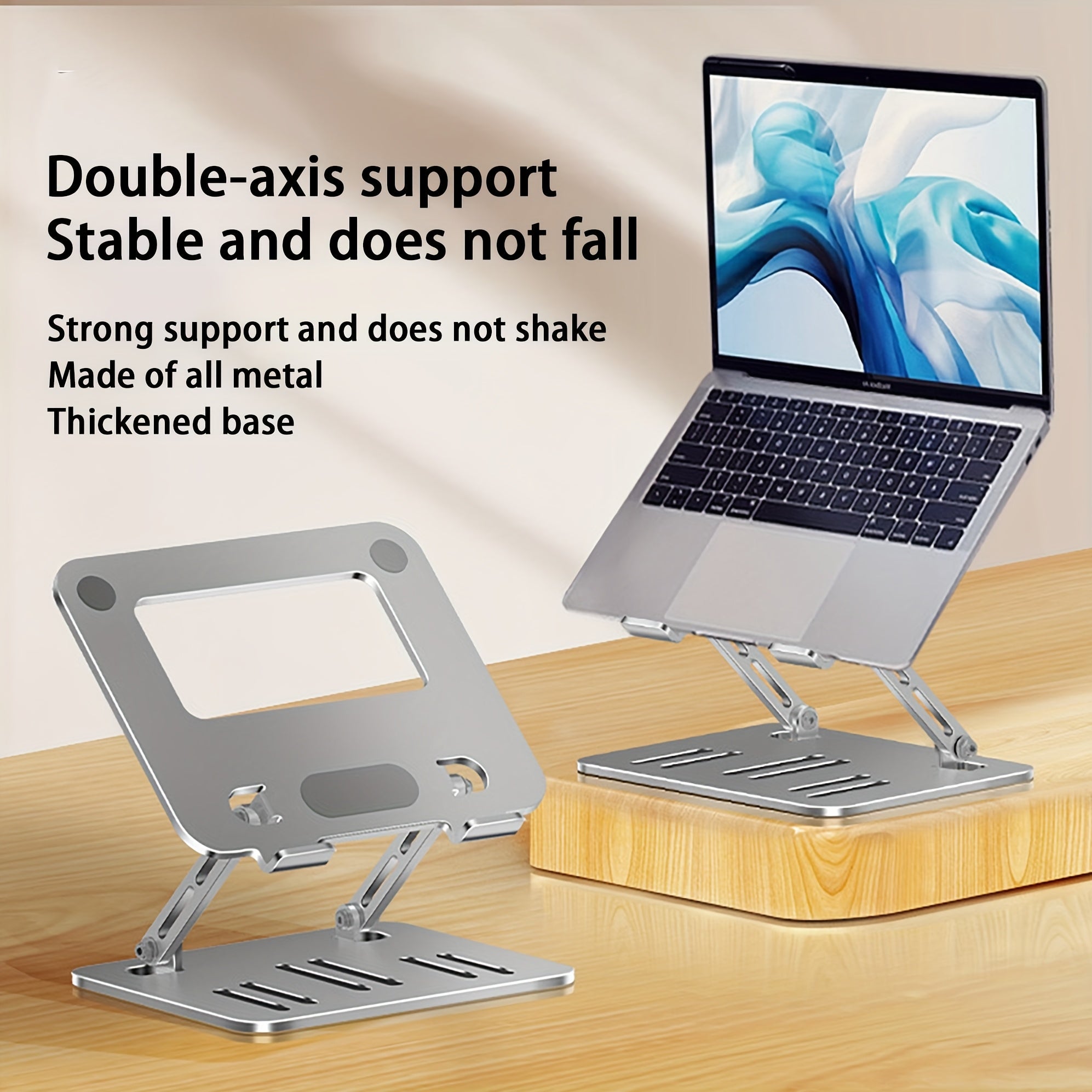 Laptop Stand with Foldable, Adjustable Height, Carbon Steel - Silvery option