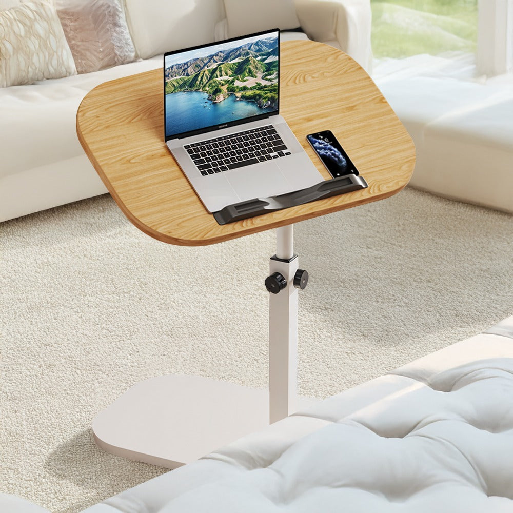 Laptop Tables & Desk with Adjustable Height, Wood for living rooms - Wood Grain White option