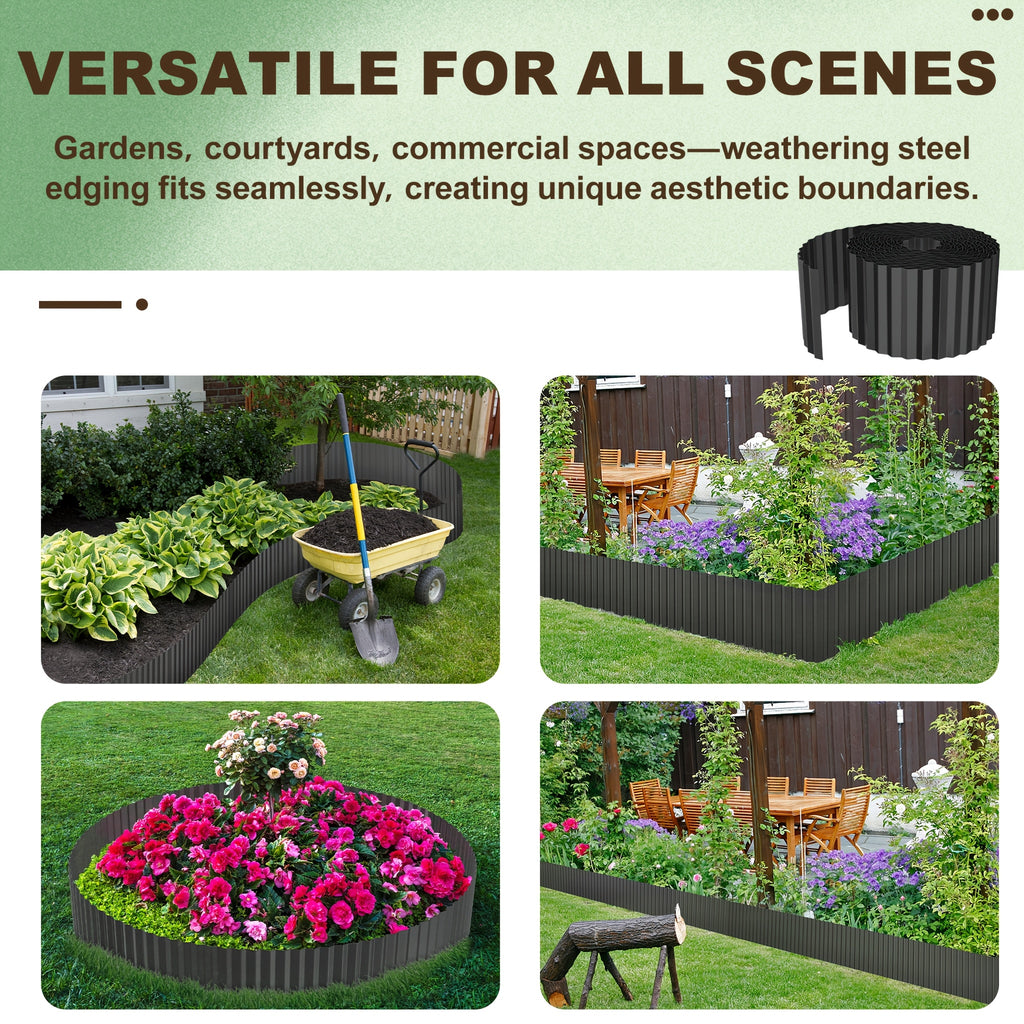 Lawn Edging with 15cm, 18cm, Metal, Galvanised Metal Wave Design Flexible Steel - product gallery image 5