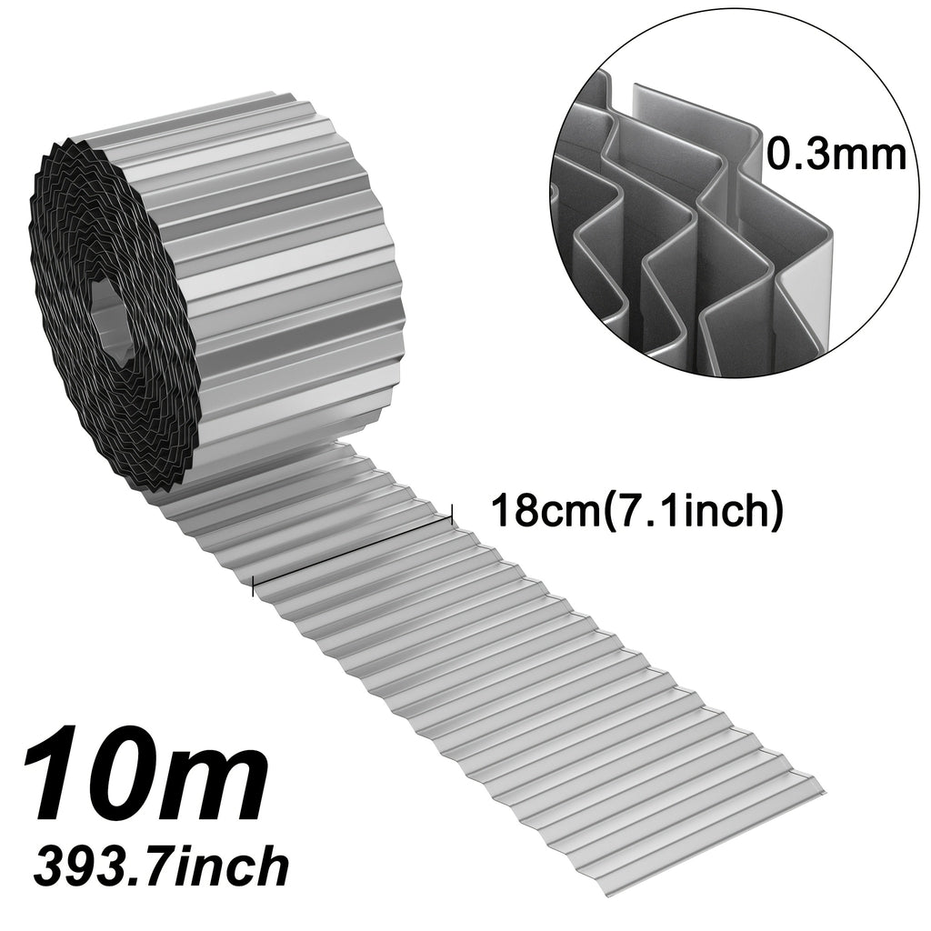 Lawn Edging with 15cm, 18cm, Metal, Galvanised Metal Wave Design Flexible Steel - product gallery image 7