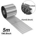 Lawn Edging with 15cm, 18cm, Metal, Galvanised Metal Wave Design Flexible Steel - Silvery, 15cm* 5m option