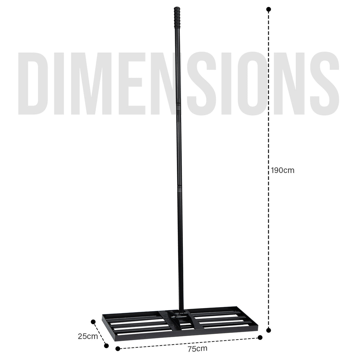 Lawn Levelling Tool with Non-Slip, 190cm, Rake 30x10 Inch Heavy Duty Steel - product gallery image 11