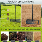 Lawn Levelling Tool with Non-Slip, 190cm, Rake 30x10 Inch Heavy Duty Steel - product gallery image 5