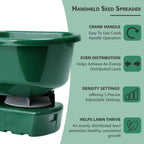 Lawn Spreader with 3 L, Hand Rotary Litre Adjustable Grass Seed - product gallery image 12