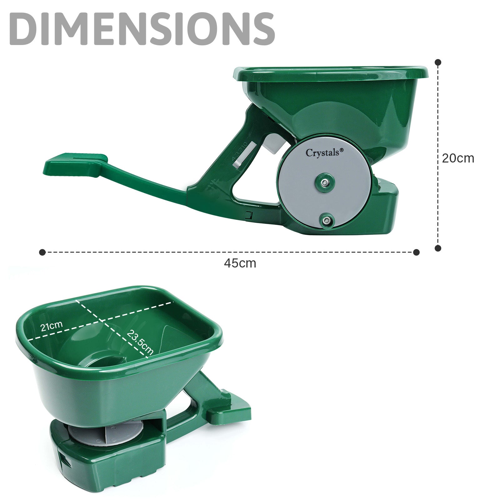 Lawn Spreader with 3 L, Hand Rotary Litre Adjustable Grass Seed - product gallery image 3