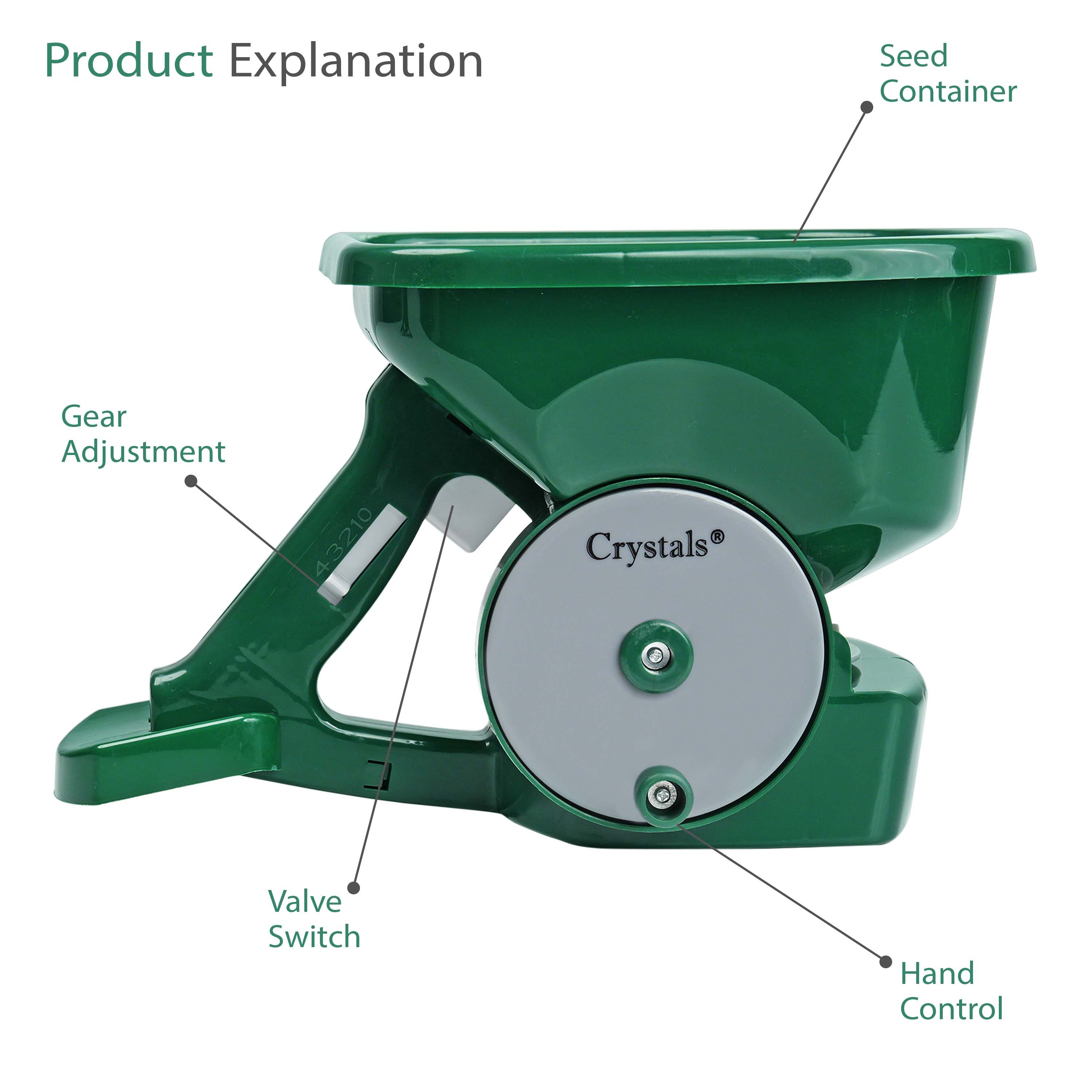 Lawn Spreader with 3 L, Hand Rotary Litre Adjustable Grass Seed - product gallery image 4