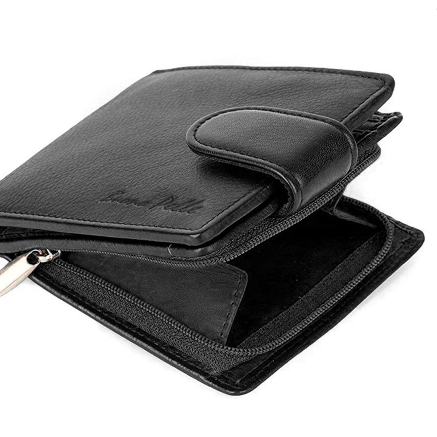 Leather Wallet with Lockable, Metal, 7 Card, RFID Blocking Mens Genuine Buono Pelle - product gallery image 3