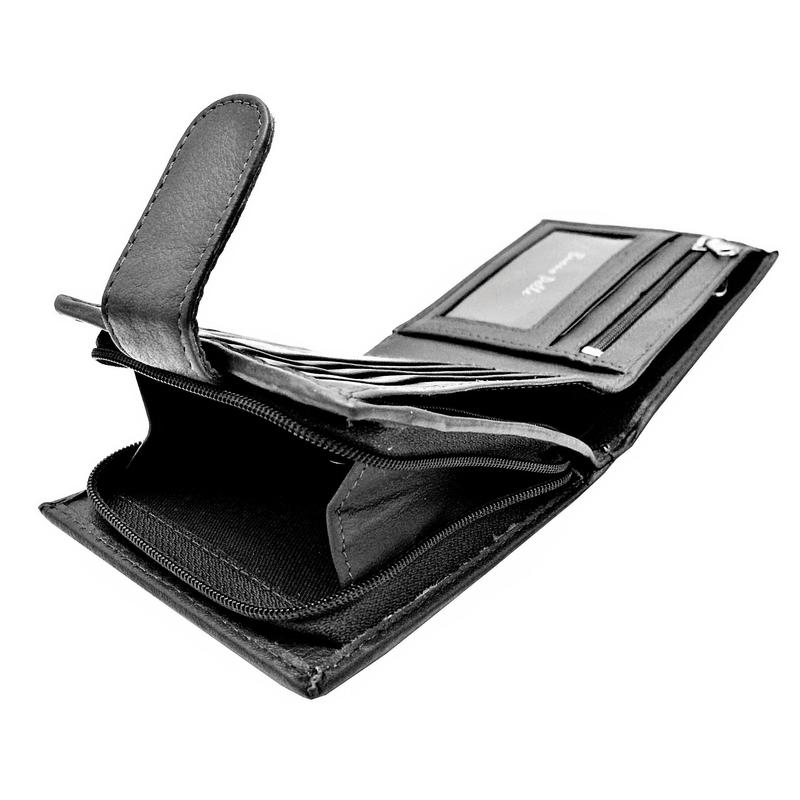 Leather Wallet with Lockable, Metal, 7 Card, RFID Blocking Mens Genuine Buono Pelle - product gallery image 4