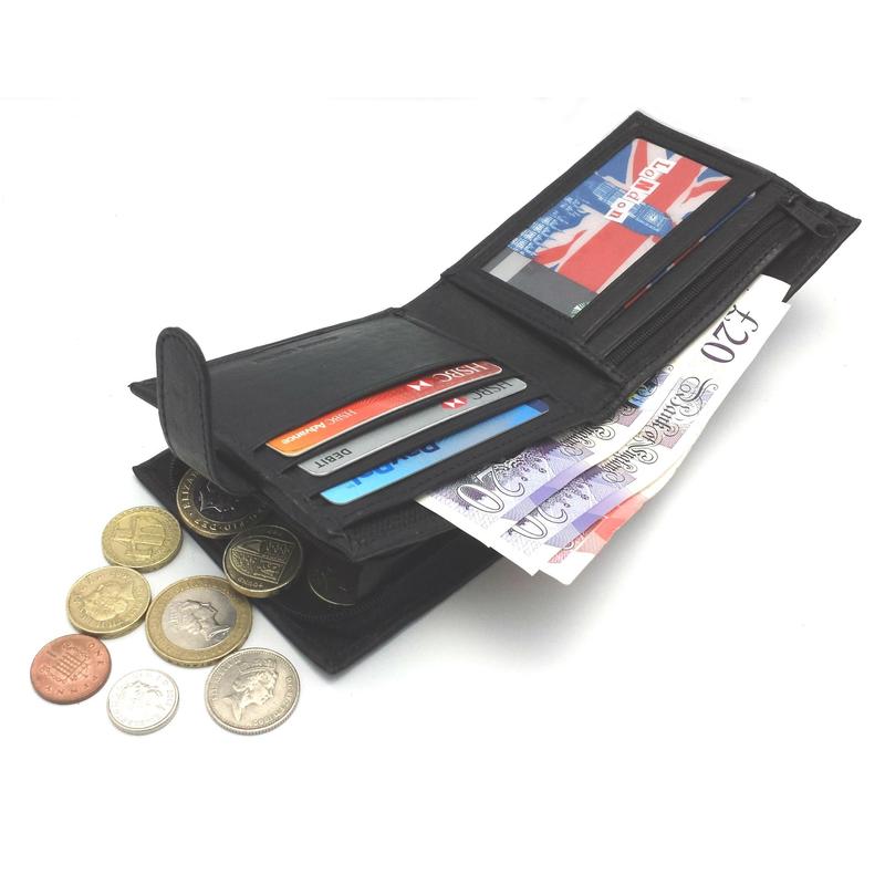 Leather Wallet with Lockable, Metal, 7 Card, RFID Blocking Mens Genuine Buono Pelle - product gallery image 5