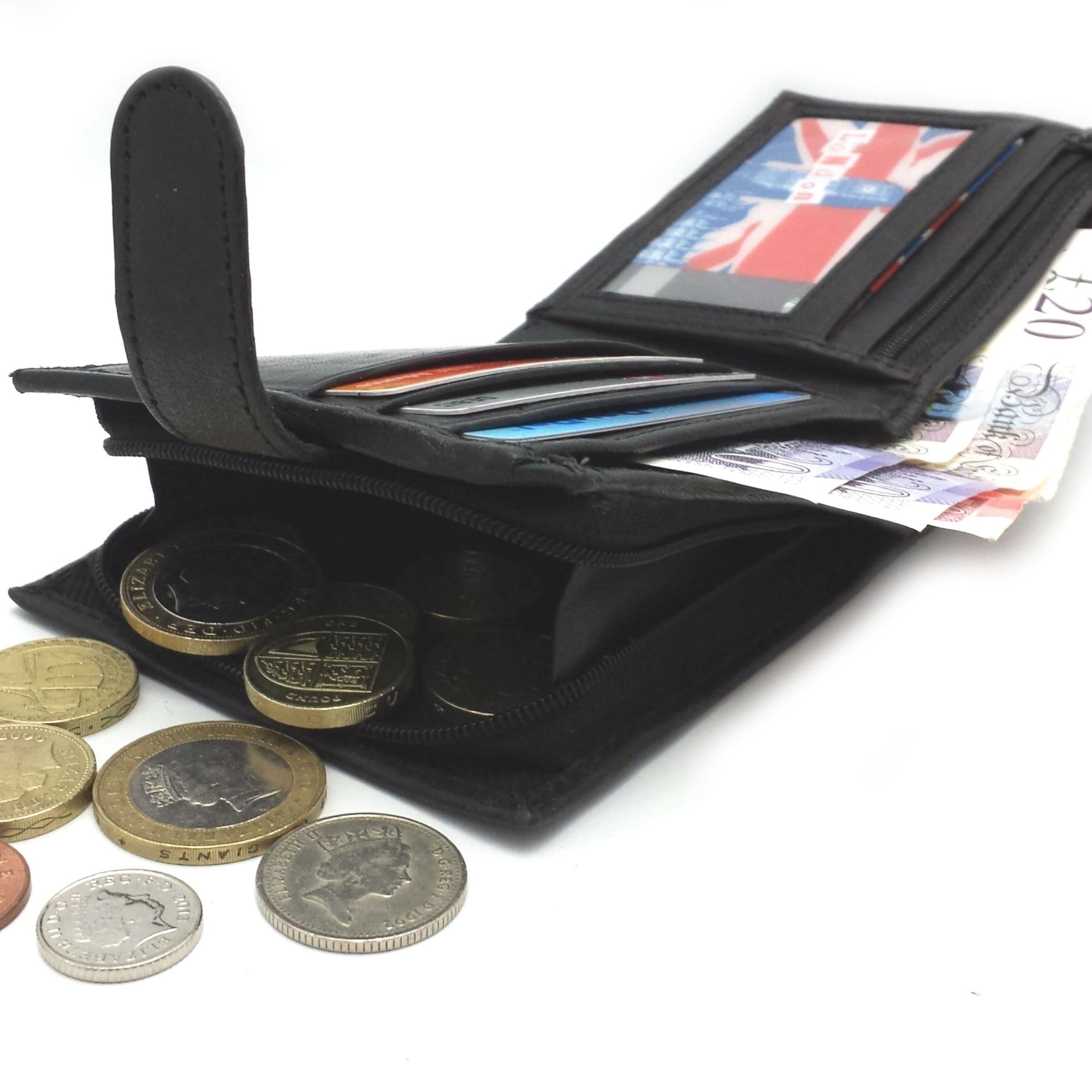 Leather Wallet with Lockable, Metal, 7 Card, RFID Blocking Mens Genuine Buono Pelle - product gallery image 7