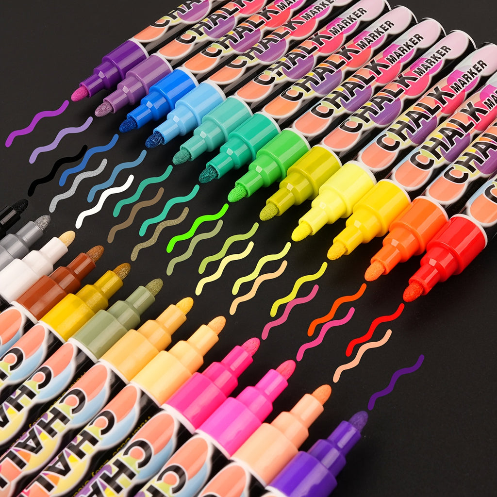 Liquid Chalk Marker with Glass, Markers or Colours Vibrant Neon Dual