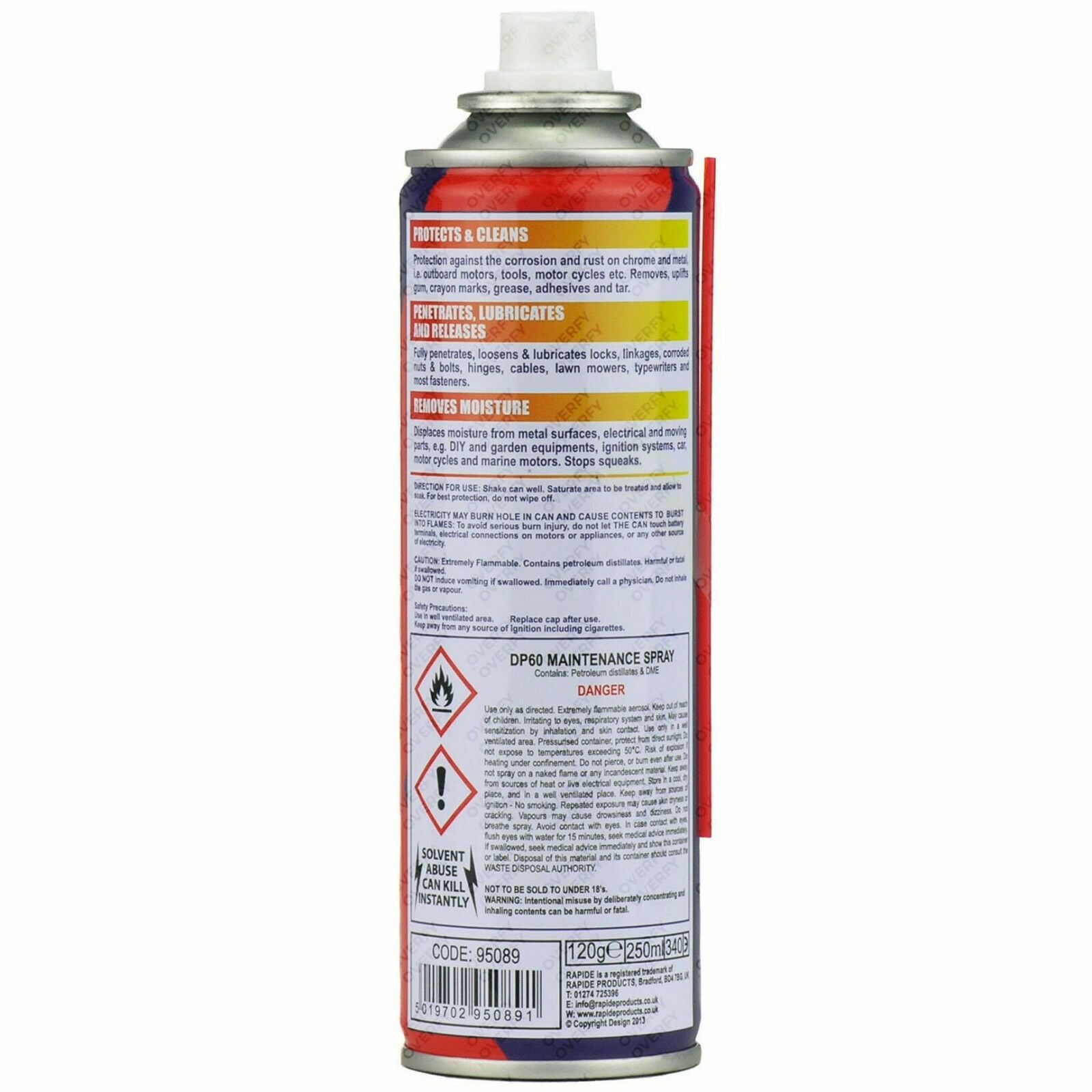 Lubricating Oil with Metal, 6, Rapide DP60 Multi-Purpose 6x250ml Rust - product gallery image 5