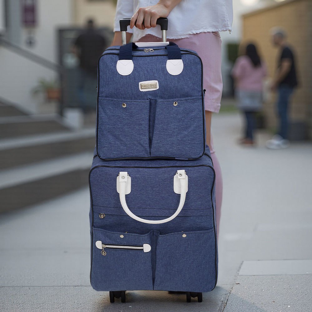 Luggage Set with Spinner Wheels, 2 Piece for travel - 2 Piece-Blue option