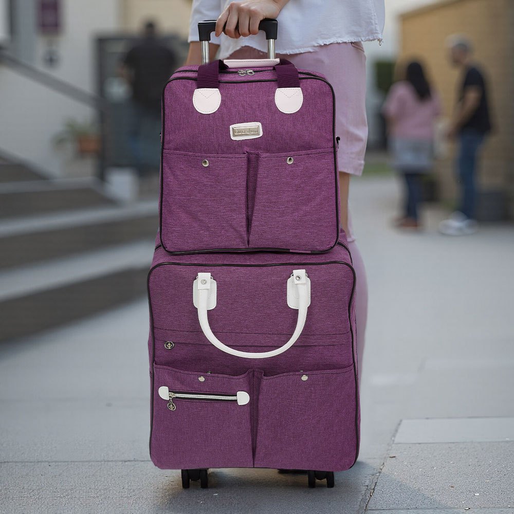 Luggage Set with Spinner Wheels, 2 Piece for travel - 2 Piece-Purple option