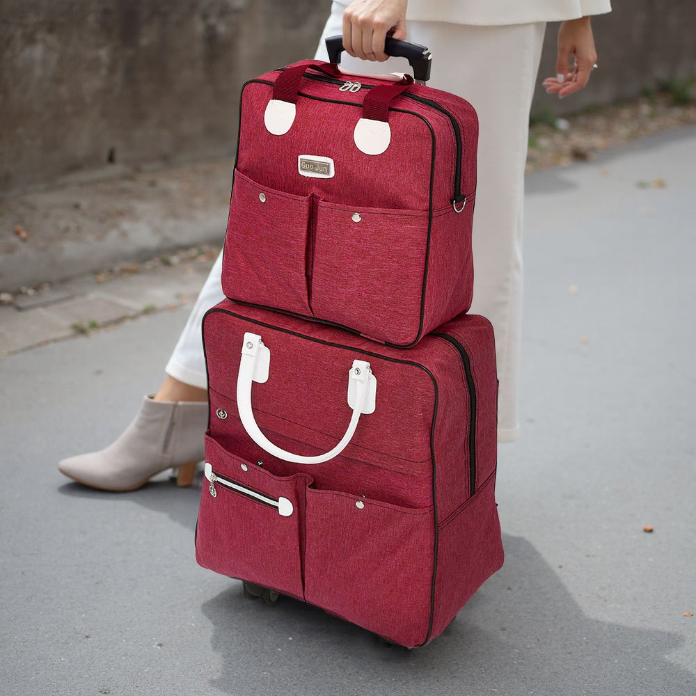 Luggage Set with Spinner Wheels, 2 Piece for travel - 2 Piece-Red option
