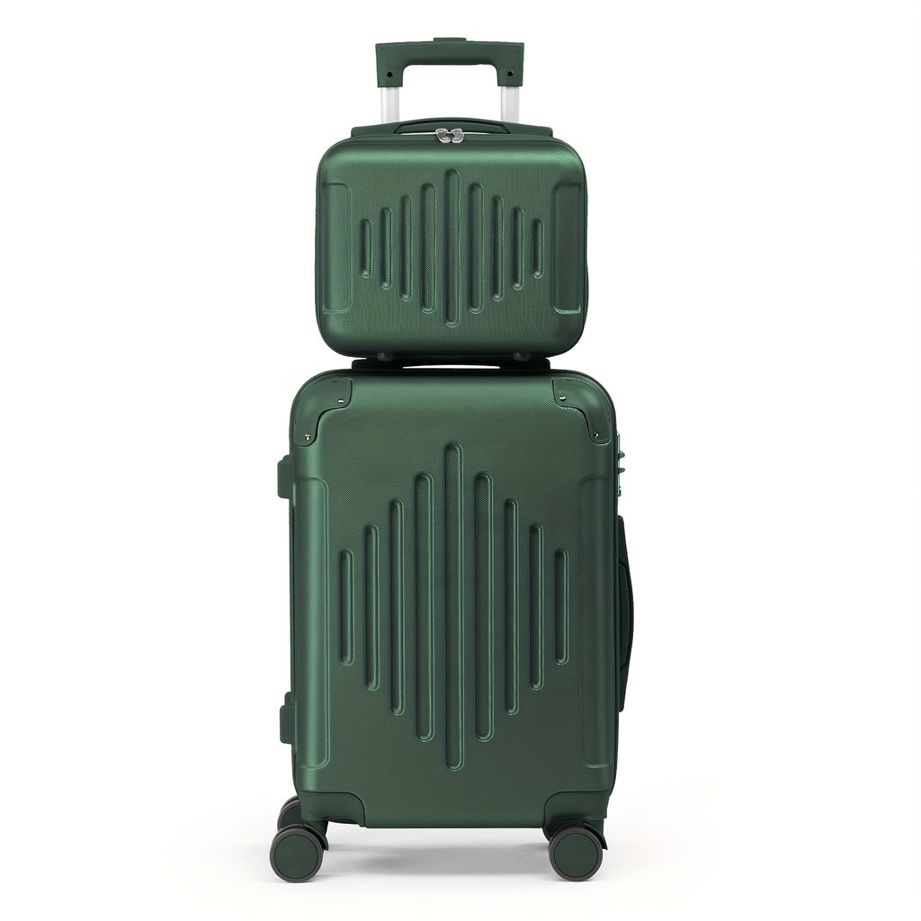 Luggage Set with Spinner Wheels, 2-Piece Hard Shell Spinner Suitcase - 2pc dark green option