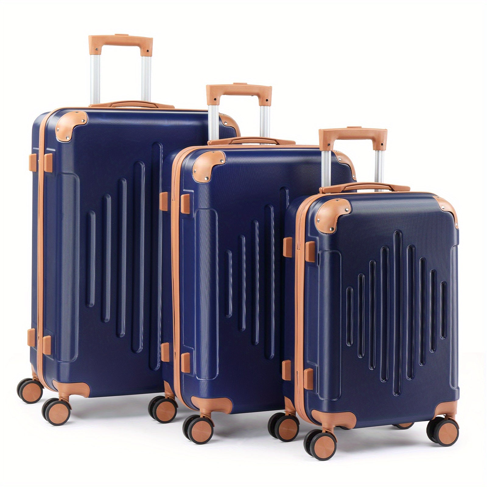 Luggage Set with Spinner Wheels, 3 Piece for travel - Blue and Brown option