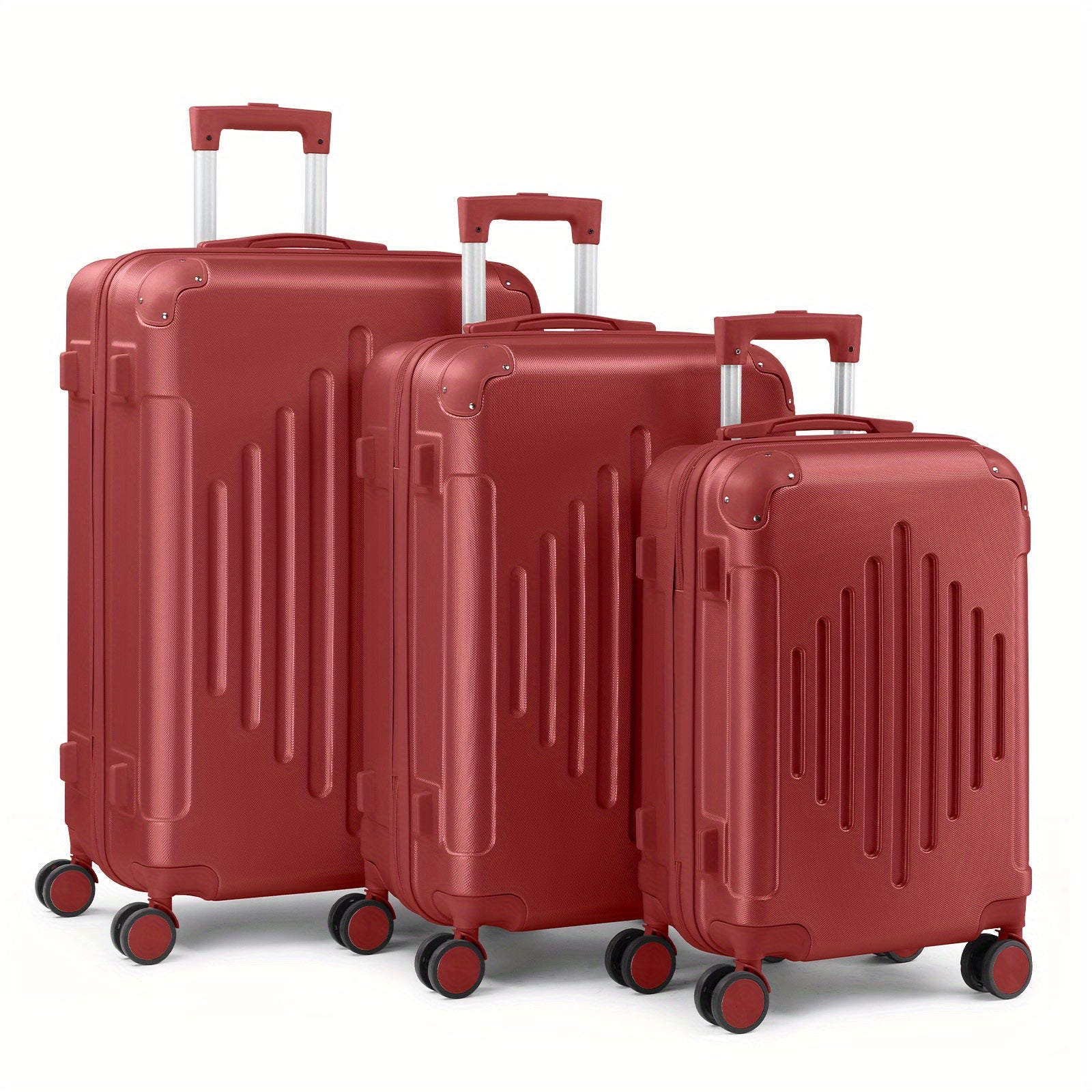 Luggage Set with Spinner Wheels, 3 Piece for travel - Red option