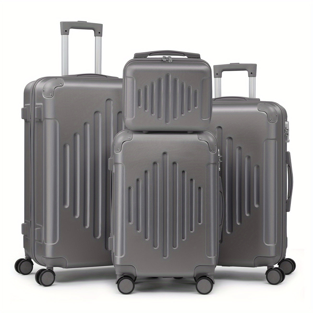 Luggage Set with Spinner Wheels, 4 Piece for travel - Grey option