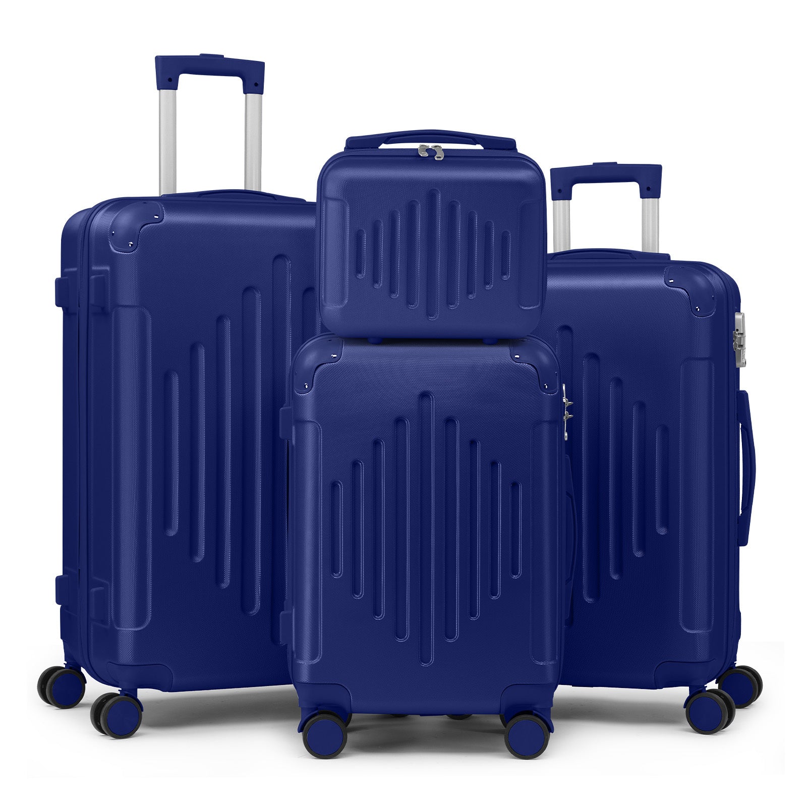 Luggage Set with Spinner Wheels, 4 Piece for travel, Black - Deep Blue option