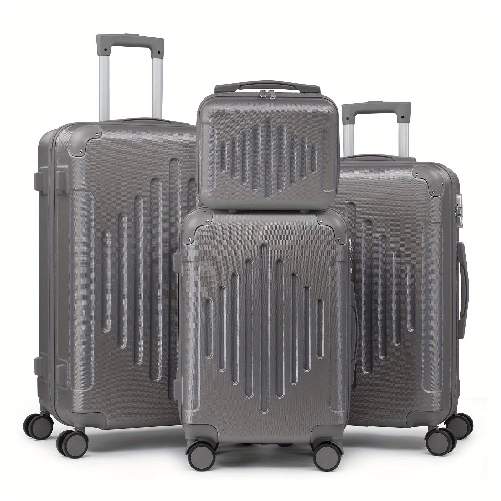 Luggage Set with Spinner Wheels, 4 Piece for travel, Black - Grey option