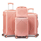 Luggage Set with Spinner Wheels, 4 Piece for travel, Black - Rose golden option