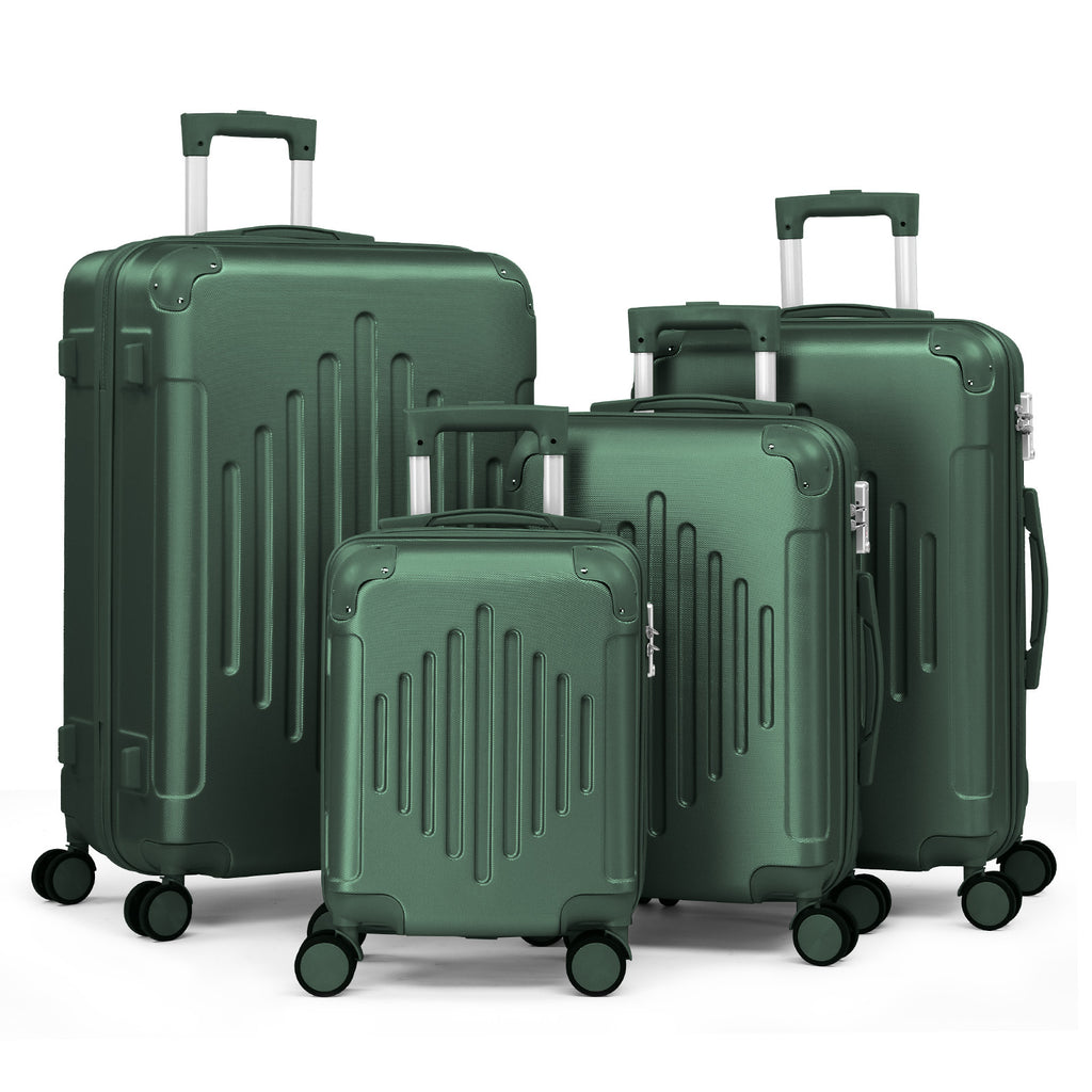 Luggage Set with Spinner Wheels, 5 Piece, 4/5 Piece Green Hard Shell Spinner - Green, 4 PCs option