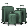 Luggage Set with Spinner Wheels, 5 Piece, 4/5 Piece Green Hard Shell Spinner - Green, 4 PCs option
