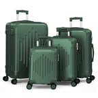 Luggage Set with Spinner Wheels, 5 Piece, 4/5 Piece Green Hard Shell Spinner - Green, 4 PCs option