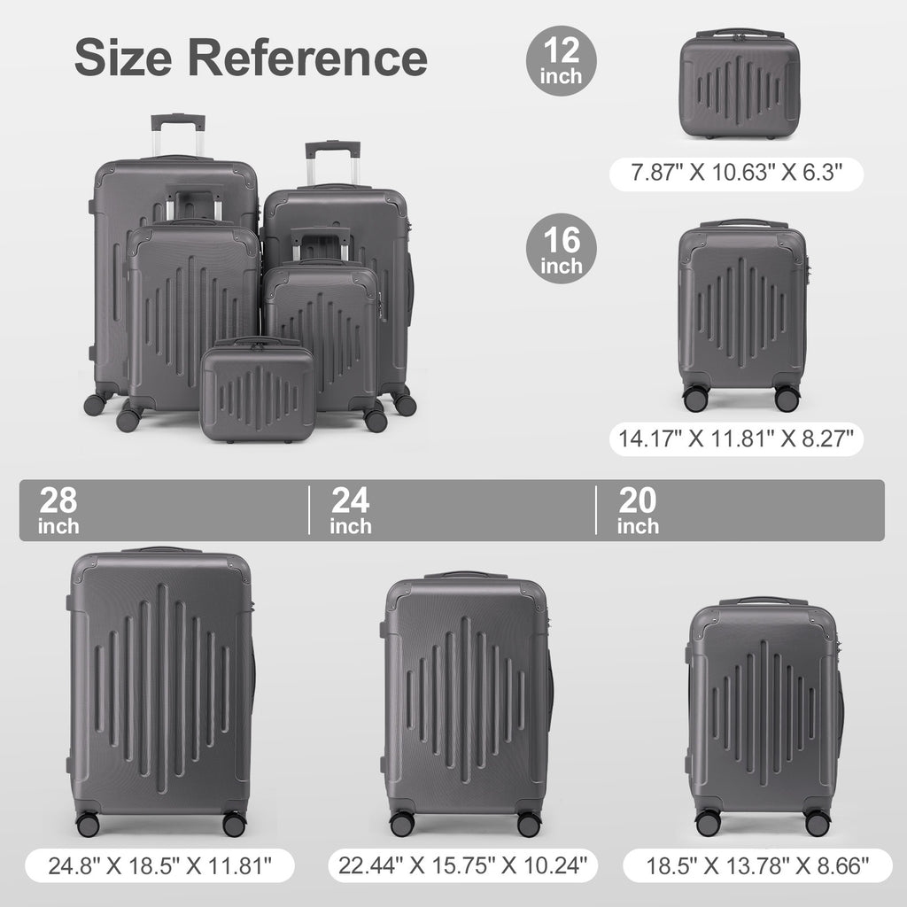 Luggage Set with Spinner Wheels, 5-Piece Hard Shell Inch Spinner Wheels - product gallery image 5