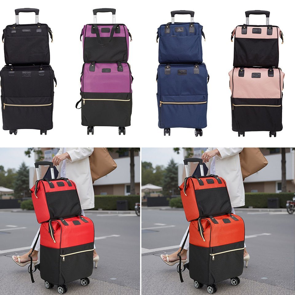 Luggage Set with Spinner Wheels, Telescopic Handle, Wheels, 2 Piece - 2 Piece-Black option