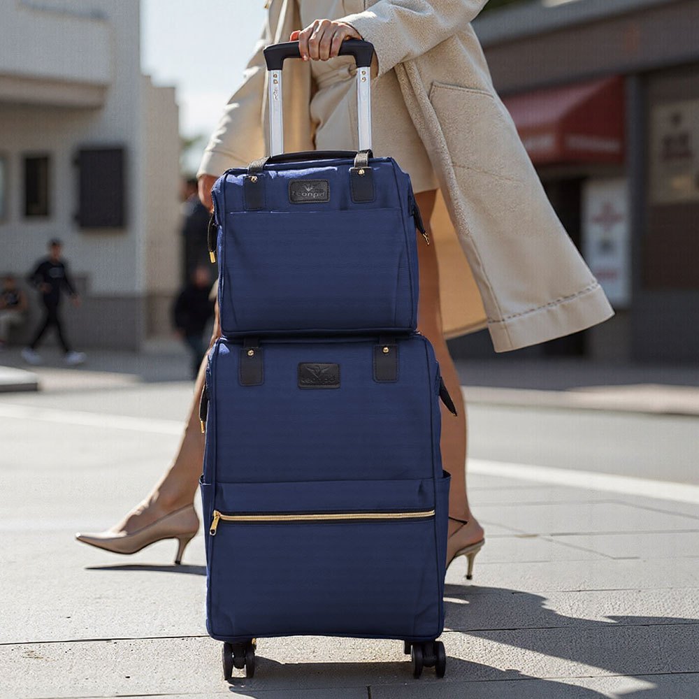 Luggage Set with Spinner Wheels, Telescopic Handle, Wheels, 2 Piece - 2 Piece-Dark blue option