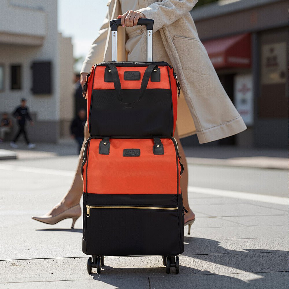 Luggage Set with Spinner Wheels, Telescopic Handle, Wheels, 2 Piece - 2 Piece-range red option