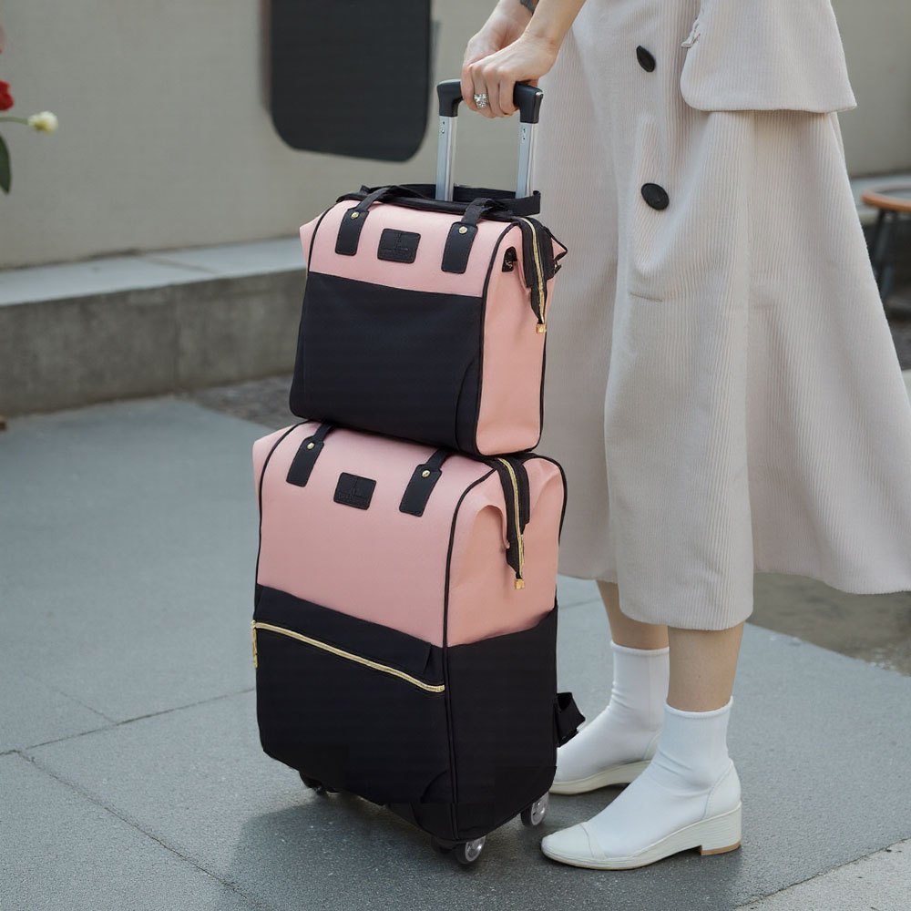 Luggage Set with Spinner Wheels, Telescopic Handle, Wheels, 2 Piece